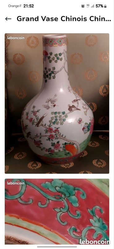 Chine vase Ancien tableau chinois (image 20)