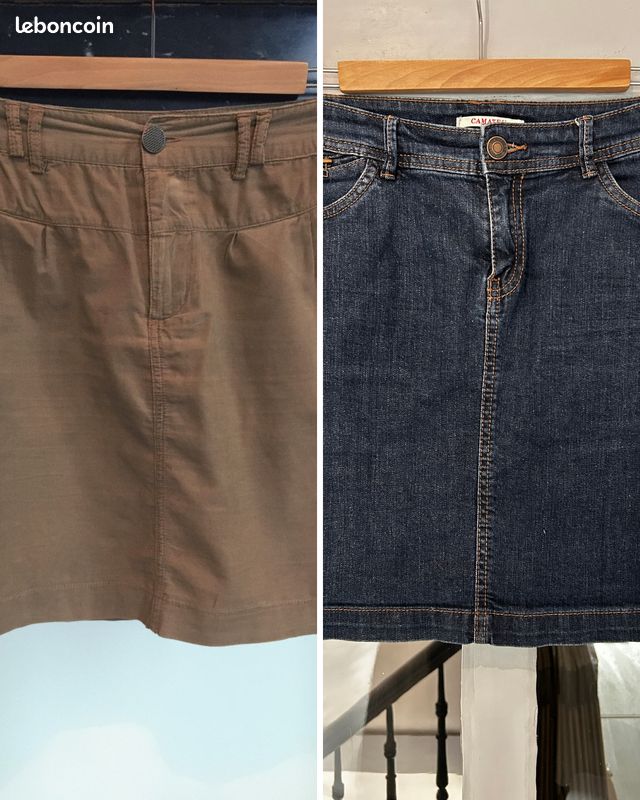 2 mini-jupe jean et velours (image 1)