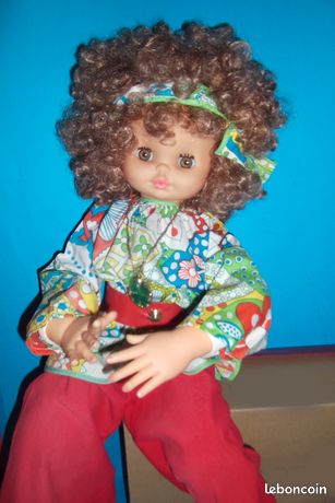 Poupée Vintage Clodrey Blonde Yeux Marron 40cm - Année 1972, Vêtements D'origine, En Très Bon état