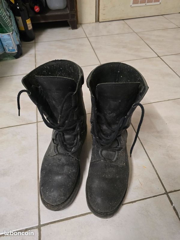 Bottes à lacets pompier non coquées (image 1)