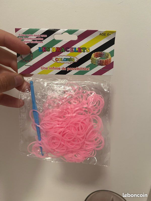 Élastique pour faire des bracelets ou autres (petit pack rose) (image 3)