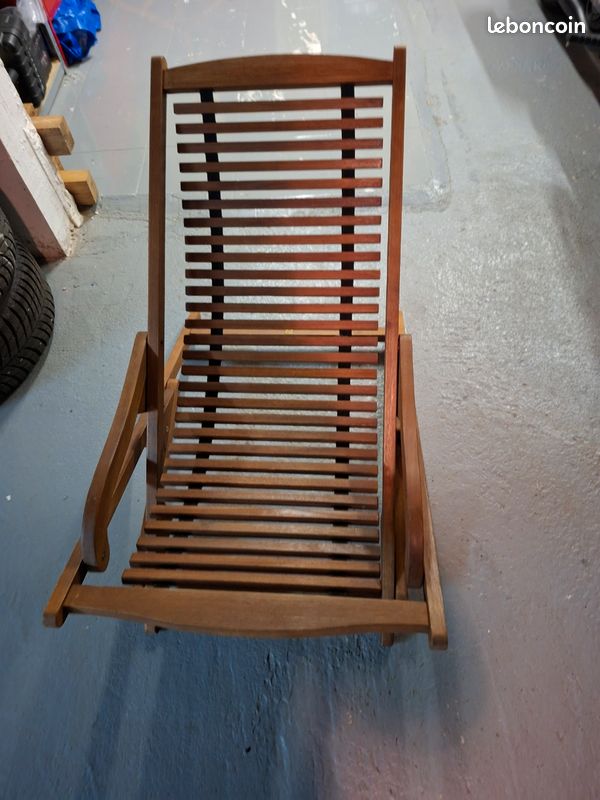 Chaise longue bois exotique (image 1)