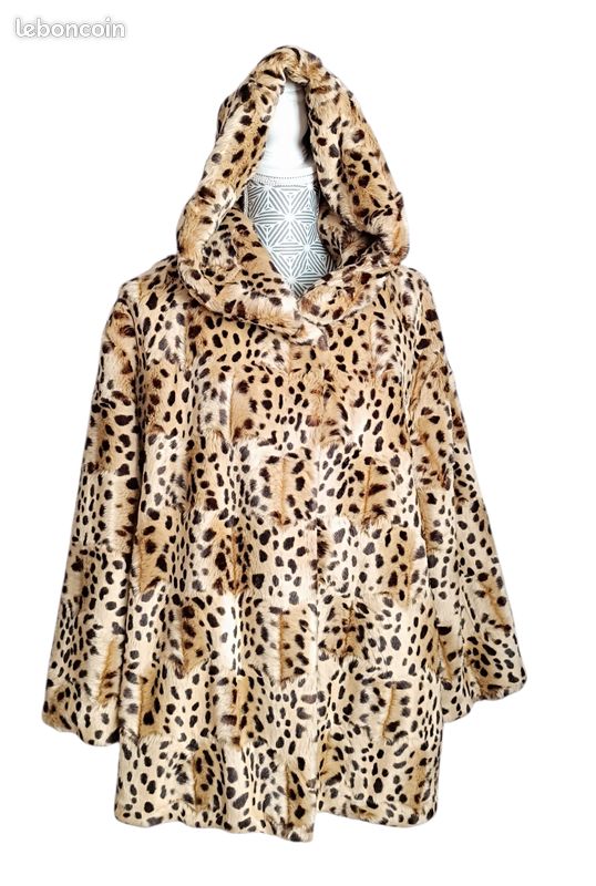 Manteau avec capuche "Et Dieu Créa La Femme" fausse fourrure - Taille 40/42 (image 1)
