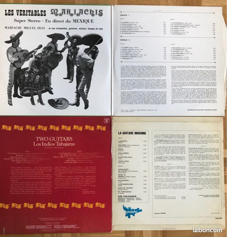 Lot de 3 Albums guitare latin « Los Indios tabajaras » « Mariachie Miguel Dias » « Los calchakis » (image 2)