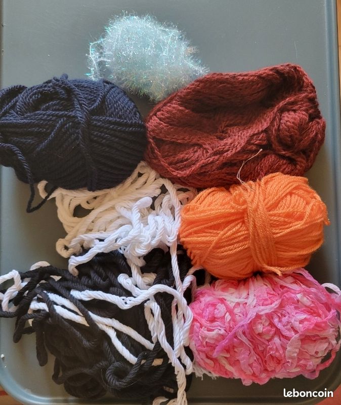 Lot de pelotes laine coton tissu (image 1)