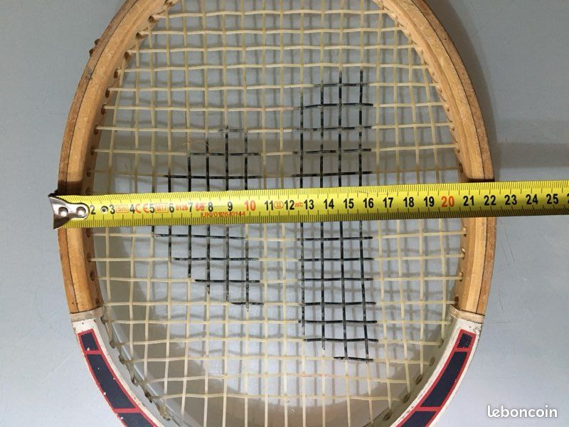 WOODEN TENNIS RACQUET~TOP SEEDED 444-HEAD EGG SHAPE 10.5 L X 8-WT 10OZ