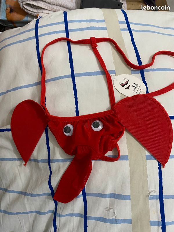 String éléphant Avec Trompe Pour Homme - Design Humoristique, Couleur Unie, Avec Chaîne Décorative