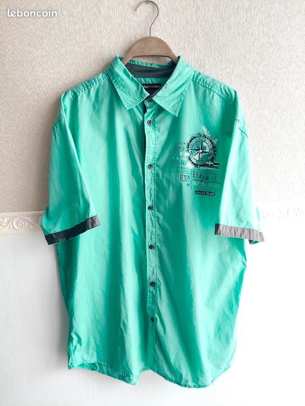 Chemisette turquoise clair à motifs Atlas for men XL H*775 (image 1)