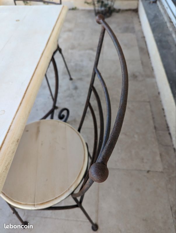 Table fer forgée et plateau chêne (image 7)