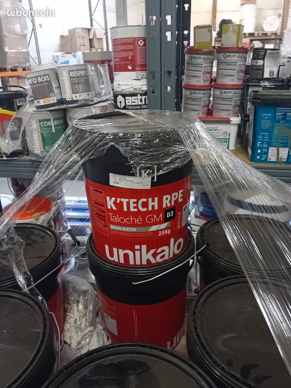 Neuf UNIKALO facade K'TECH RPE Taloché GM D3 Grain Moyen 25kg blanc (image 1)