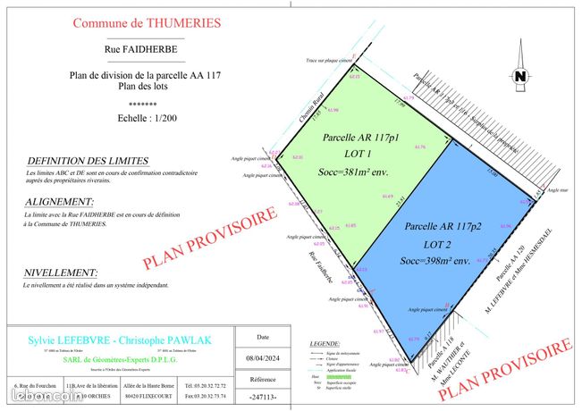 Terrain 398 m² Thumeries