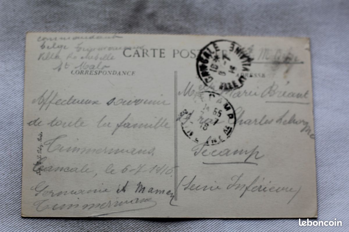 Cpa 1916, Cancale, la caravane, le départ, Ille et Vilaine 35, carte postale ancienne,vf91 (image 2)