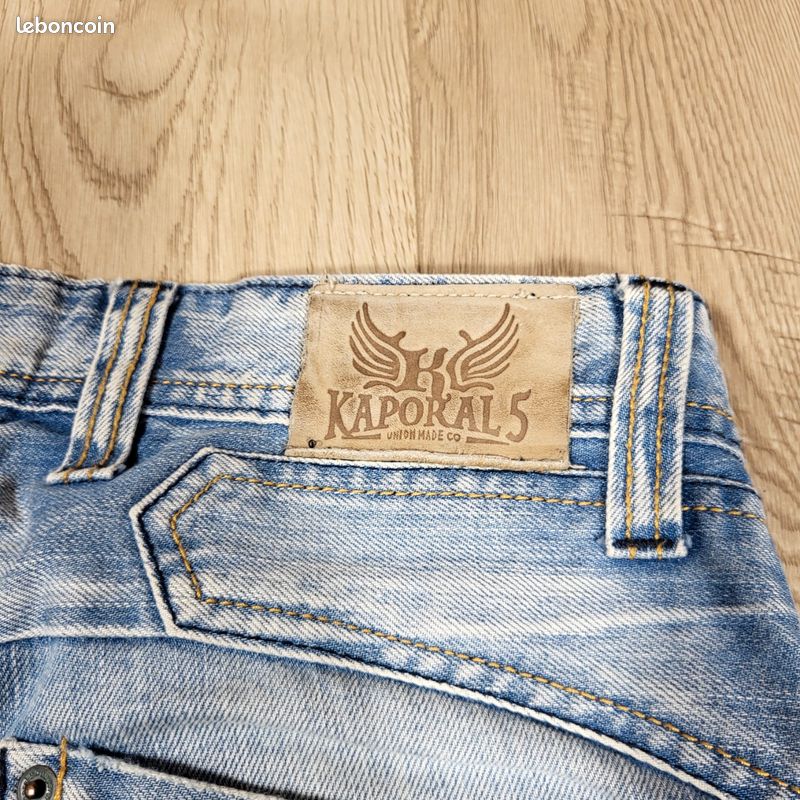 Jean Kaporal Homme 38/40 Bleu Délavé Y2K Coupe Droite Bootcut Vintage Streetwear (image 8)