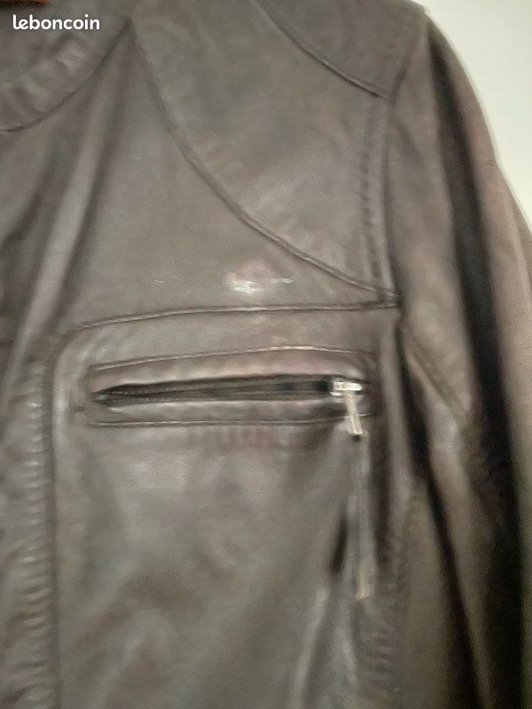 Veste cuir marron femme (image 4)