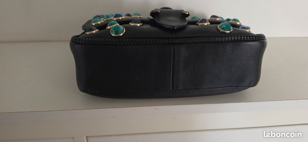 Sac Amazone de Longchamp en cuir avec pierres 3D rondes vert et bleu (image 8)