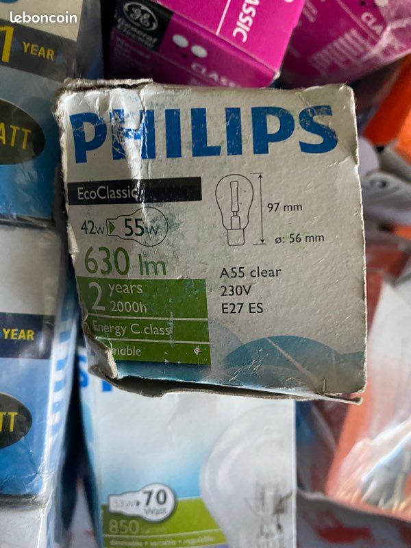 2 Philips EcoClassic 42W E27 230V A55 Clear (image 2)