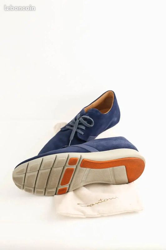 Baskets bleues - Santoni (image 6)