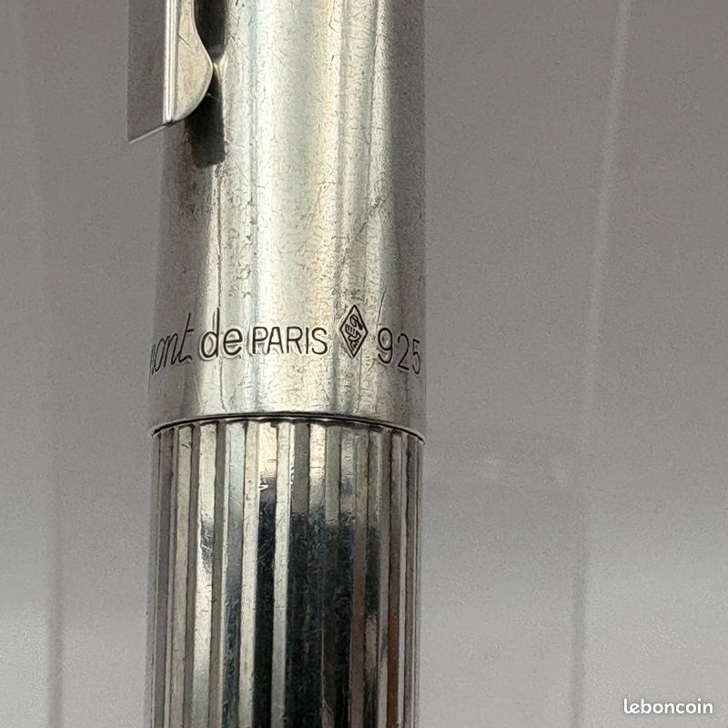 Stylo à Bille S.T. Dupont Classique En Argent 925 Et Laqué Bleu Doré - Occasion Avec écrin