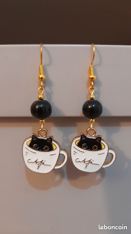 Boucles D'oreilles Chat Noir – Clous 10 Mm, Acier Inoxydable, Unisexe, Cadeau Pour Fans De Chats