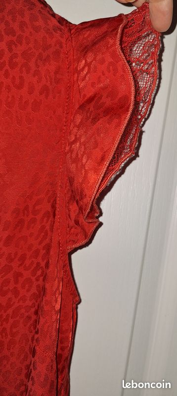 Robe Rouge Etam Taille 42 Style Chasuble - Occasion En Excellent état