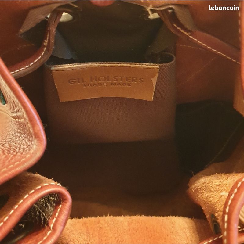 Sac Vintage GIL HOLSTERS En Toile Et Cuir - Modèle TBEG Authentique, Occasion En Bon état