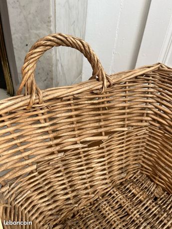Ancien Grand Panier En Osier Vintage ( Réf : Mag
