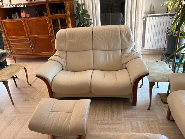 Salon stressless couleur ivoire (image 1)