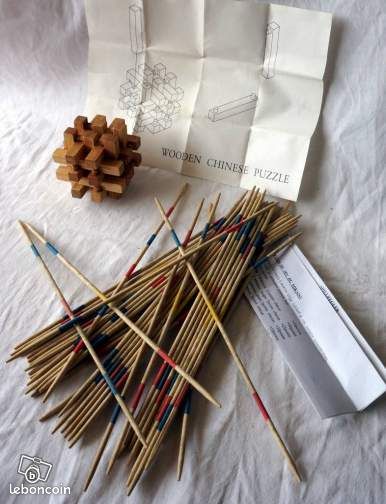 JEUX EN BOIS Mikado Casse Tête TBE yse63 (image 2)