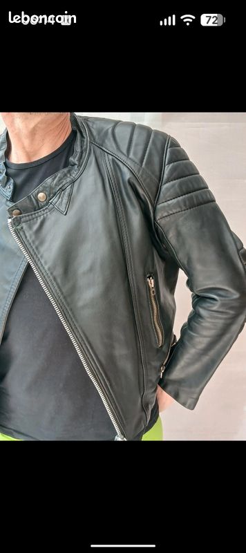 Blouson cuir vintage moto (image 9)