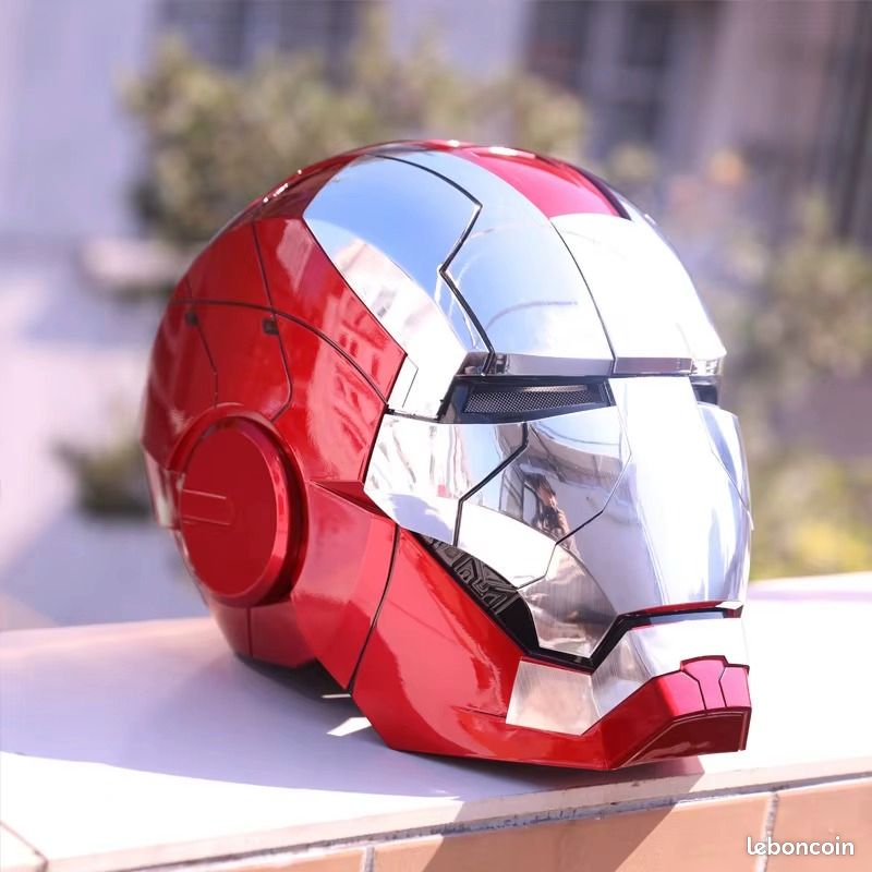 Casque électrique Marvel Iron Man pour adultes, casque portable, yeux à
