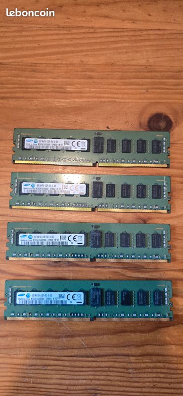[LOT] 32 Go RAM DDR4 ECC REG - 4x8Go Samsung 2133P (Serveur/Workstation) (image 1)