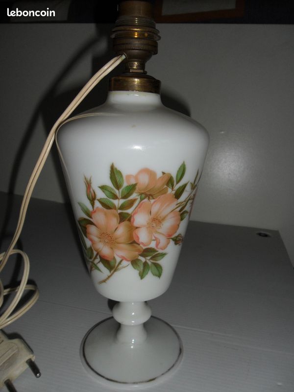 PIED DE LAMPE en OPALINE HAUT = 25 CM PIED LAMPE DE CHEVET PIED LAMPE A POSER (image 1)
