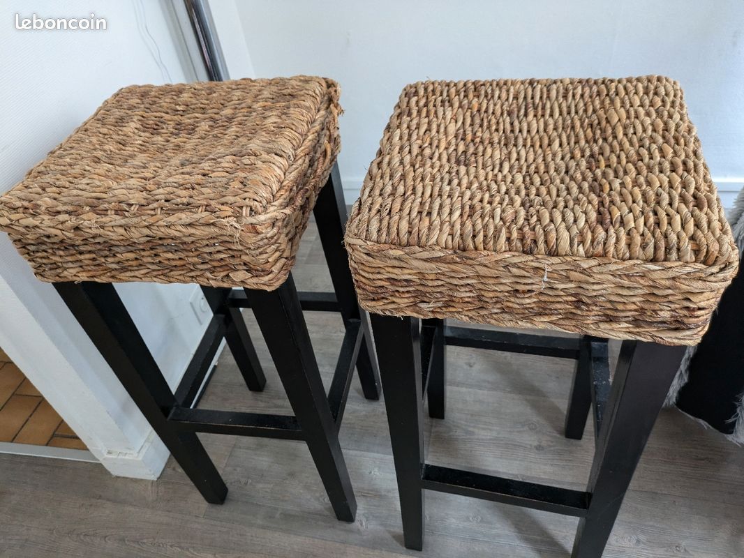 Chaise de bar assise osier (image 6)