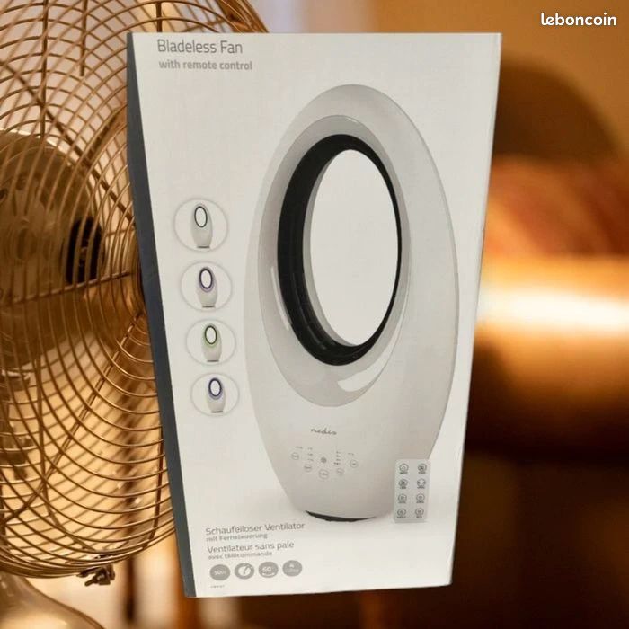Ventilateur sans pales Nedis 50W Neuf – Télécommande – LED – Oscillant – Silencieux (image 6)