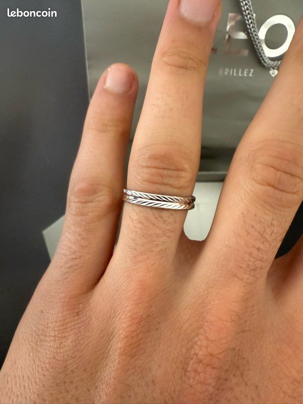 Bague Alliance Argent 925 Sertie De Zircons Taille 62 - Neuf Avec étiquettes