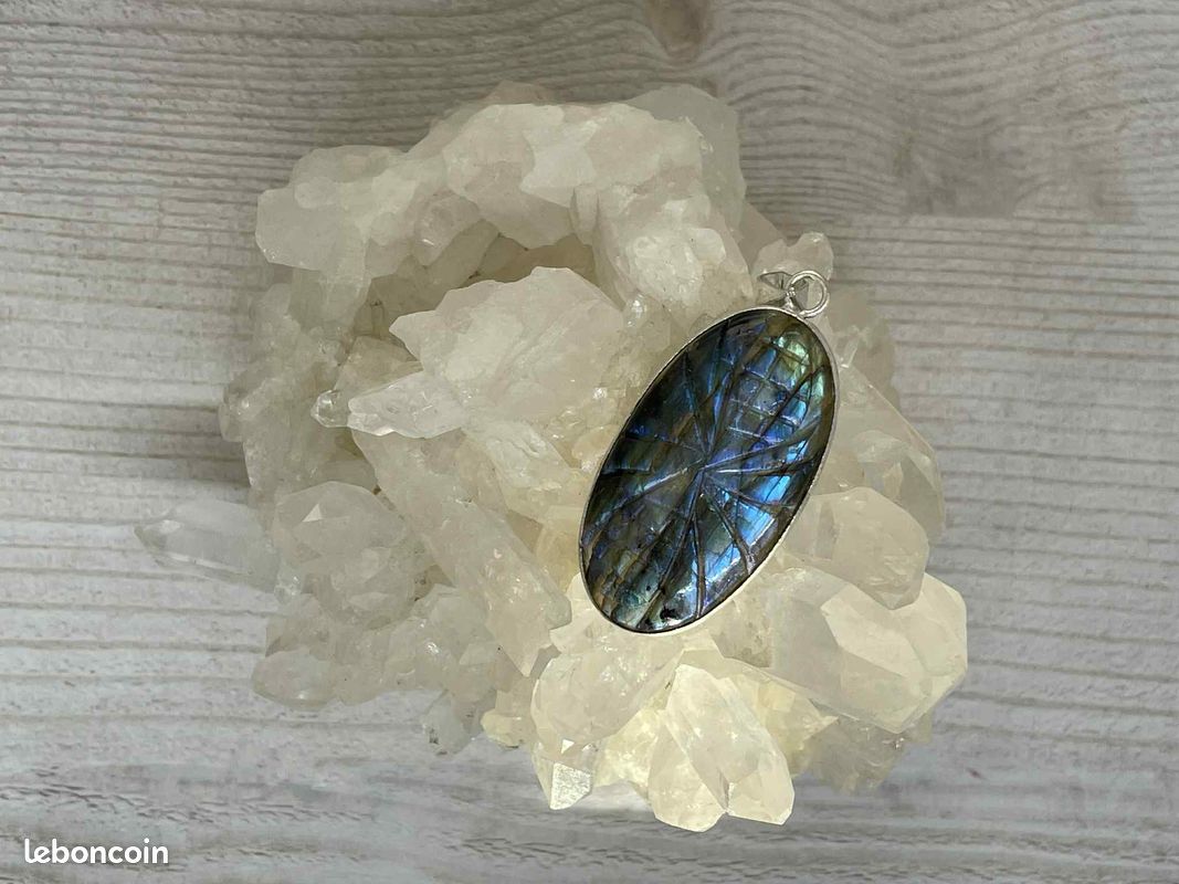 W - Collier argent + labradorite - Jéh Jewels