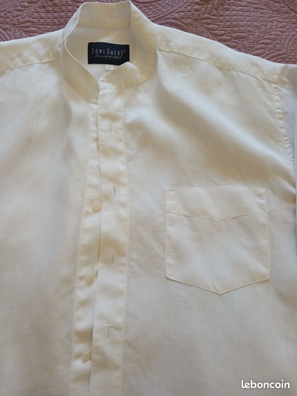 Chemise blanche homme en lin (image 2)