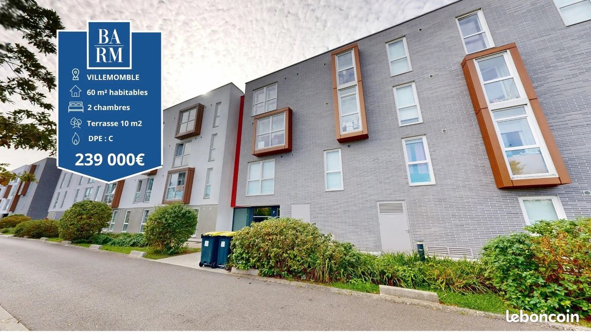 Appartement 3 pièces 60 m² · à Villemomble · 60 m² · 239 000 €