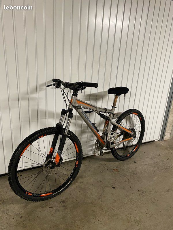 VTT Rockrider RR 9.1 Tout Suspendu - Homme - 26 Pouces 9v - Orange/Gris/Noir