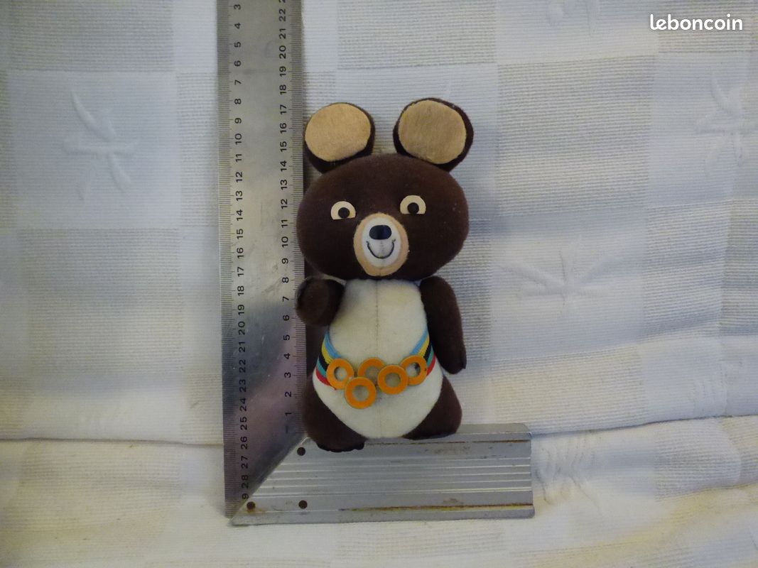 Peluche Mascotte Micha Moscou 1980 - 40 Cm, Fabrication Française