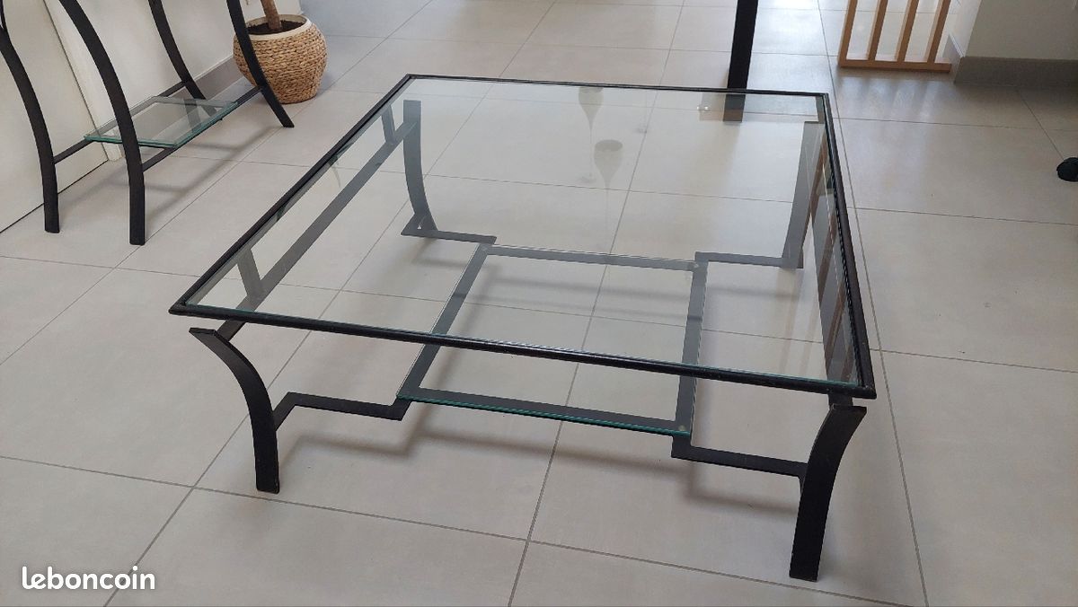 Ensemble fer forgé console + table salon (image 3)