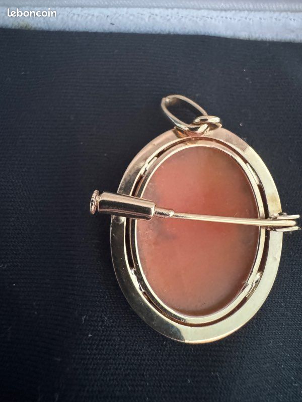 Broche Pendentif Camée Plaqué or (image 2)
