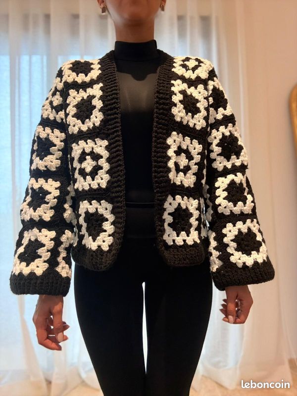 Cardigan Avenue Imprimé Noir Et Blanc - Taille 18/20 (18W), Manches 3/4, Neuf Sans étiquettes