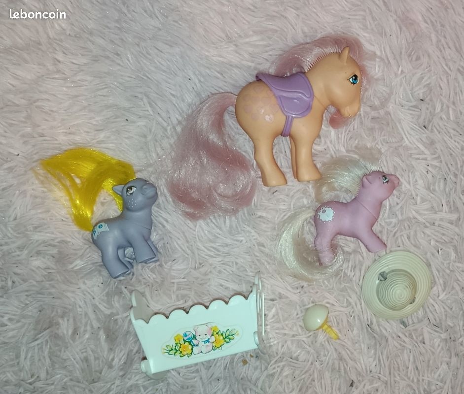 Lot De 4 Poneys Bébés My Little Pony G1 - Hasbro, Années 80, Occasion
