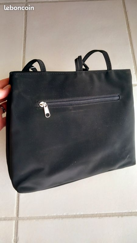 Sac à main international Scapin noir nylon TBE (image 3)