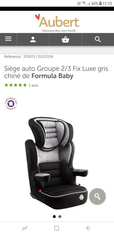 Siège auto Groupe 2/3 Fix - Formula Baby