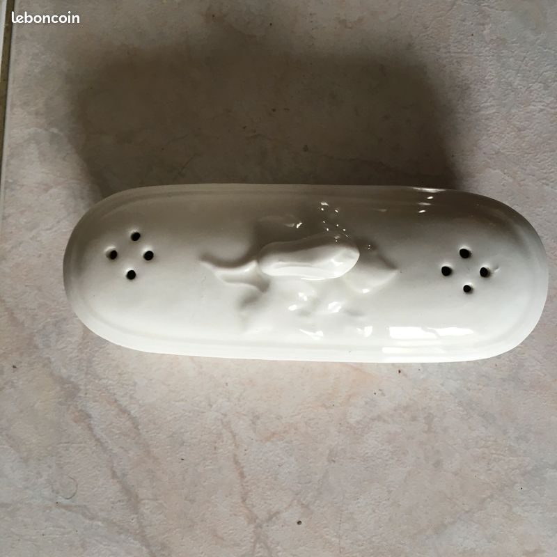 Porte-brosses à Dents Publicitaire Ancien - Eau De Toilette Picard - Céramique Blanche