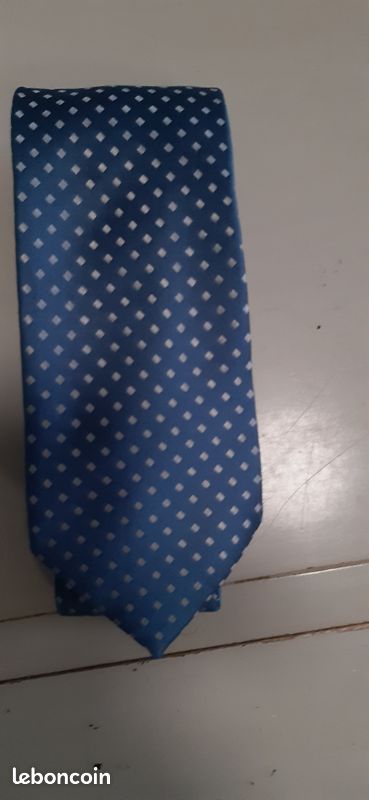 Cravate bleue et blanche (image 1)