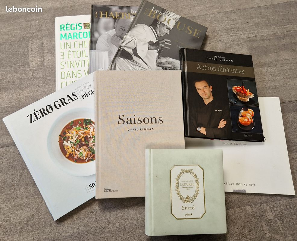 Livres de recettes de grands Chefs, lot de 8 (image 1)