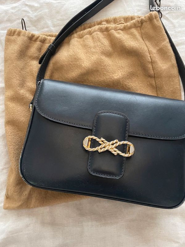 Sac Céline vintage Classic box bleu marine bon état (image 2)
